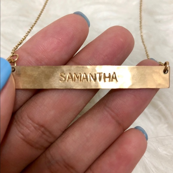 Nashelle Jewelry - “SAMANTHA” Name Bar Necklace